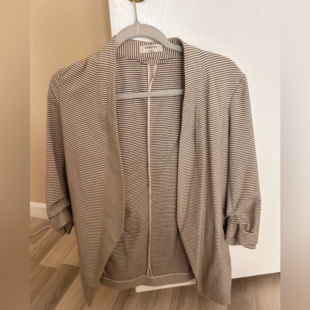 Aritzia Striped Tan Jacket